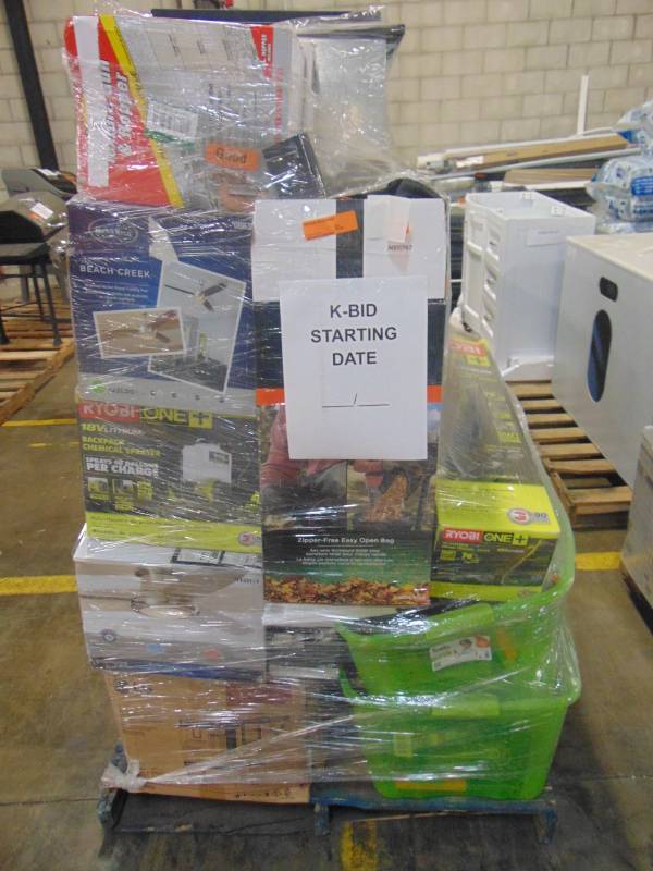 lot 557 image: WHOLESALE MIXED PALLET OF RETURNS -  SMALL APPLIANCES, SHOP EQUIPMENT, CEILING FANS AND MORE