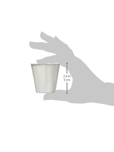 lot 155 image: SOLO (case of 5,000) Pleated Water Cups, 3 12 Oz, 50 Packs of 100 - White, Model450.
