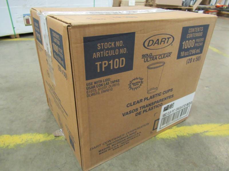 lot 133 image: Dart Solo UltraClear Liquid Measure TP10DGM 10 oz. Clear PET Plastic Graduated Medical Cup - 1000Case - 1 Case