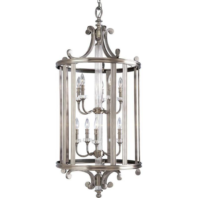 lot 49 image: Progress Lighting Roxbury Collection 10-Light Classic Silver Foyer Pendant P2816-101 - Maybe Missing Parts