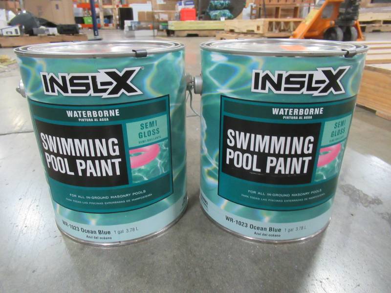 lot 24 image: (2) Insl-X 1 gal. Semi-Gloss Water Ocean Blue Swimming Pool Paint, WR1023