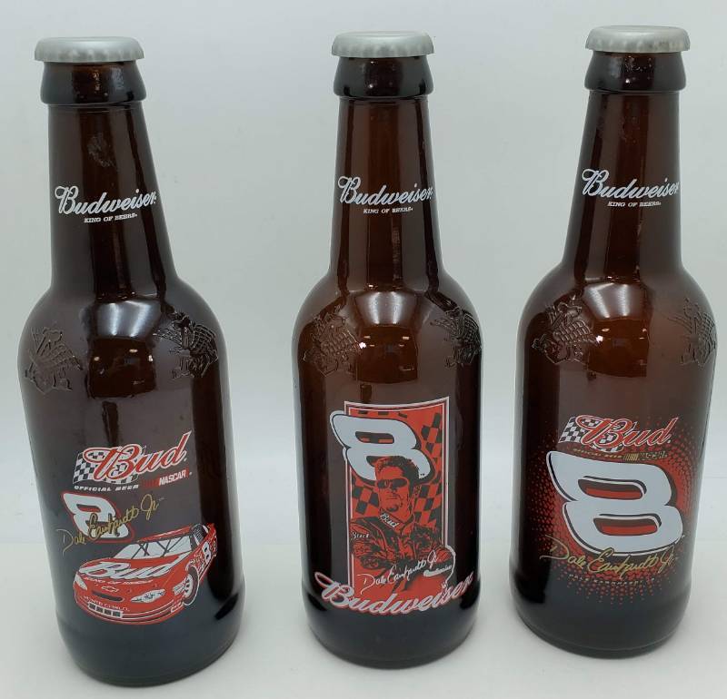 lot 32 image: Dale Earnhardt Jr. Collectible Budweiser Beer Bottles