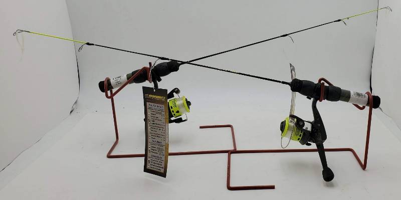 lot 59 image: 2 new Ice Fishing Rods & Holders