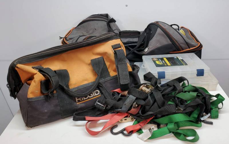 lot 81 image: Wheeled Bag, Small Storage Boxes, Misc Tarp Straps