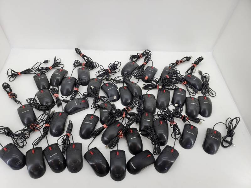 lot 14 image: Lot of 37 Lenovo USB wired Mice
