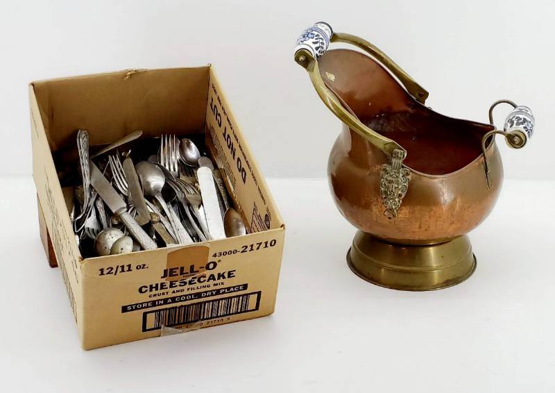 lot 23 image: Misc SilverwareCopper Pot