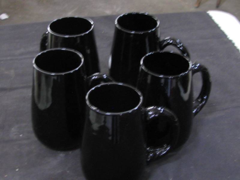 Black Glass Mugs