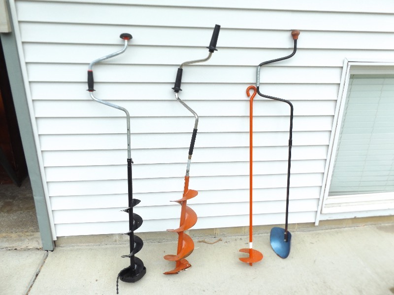 lot 16 image: Lot of Various Manual Ice Augers, Scoops, etc.