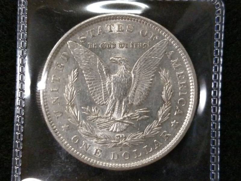 lot 28 image: 1890 S MS  Morgan Silver Dollar...