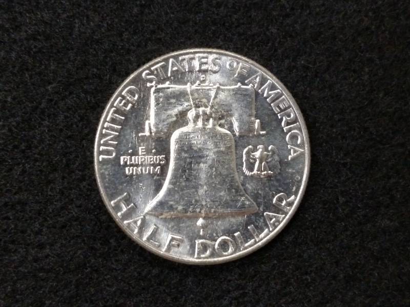 lot 132 image: 1963 D Franklin Silver Half Dollar...