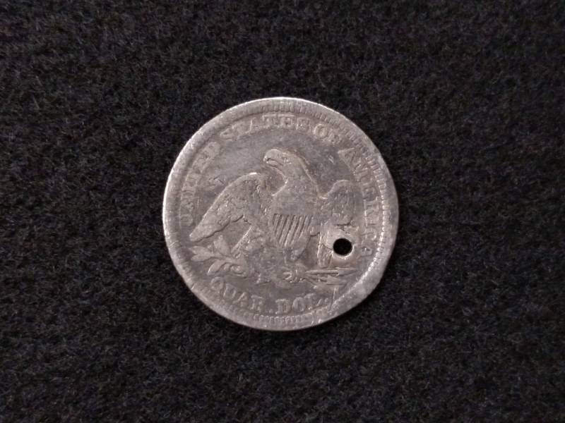 lot 136 image: 1857 Seated Liberty Silver Quarter...