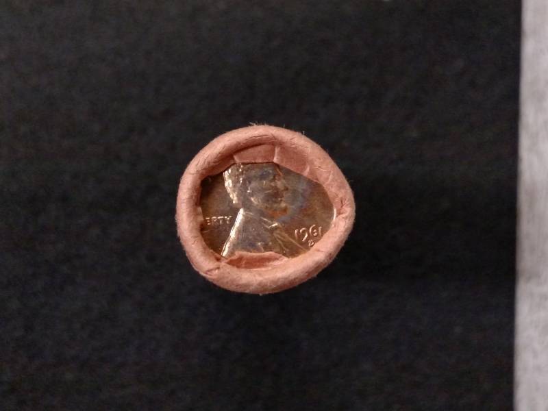 lot 156 image: Unopened Roll (50) 1961 D BU Cents...