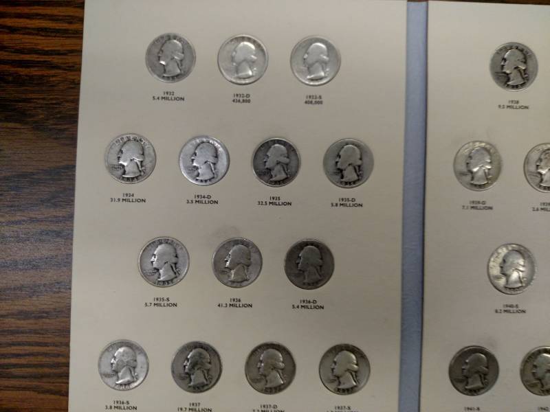 lot 166 image: Complete Set Washington Silver Quar...