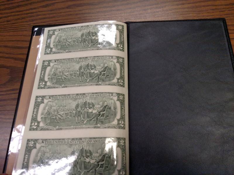 lot 168 image: Uncut Sheet of (4) 2003 A Two Dolla...