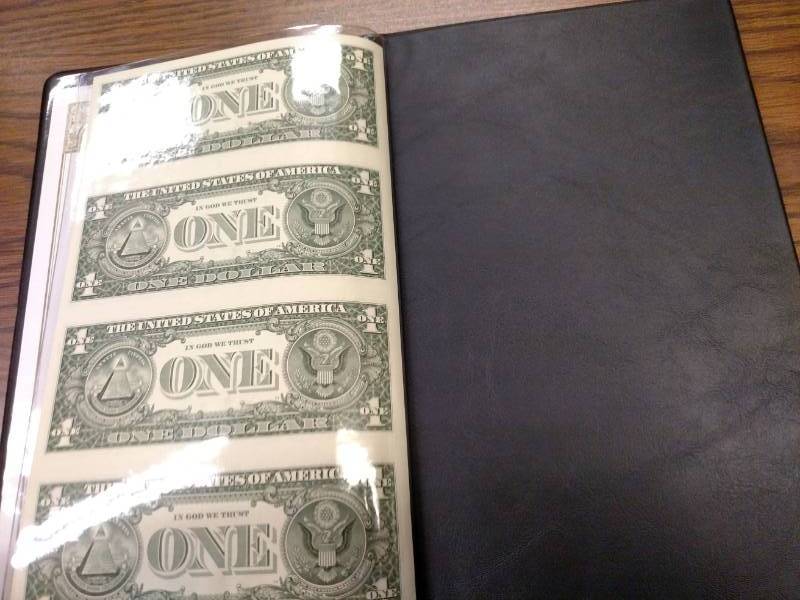lot 169 image: Uncut Sheet of (4) 2009 One Dollar ...