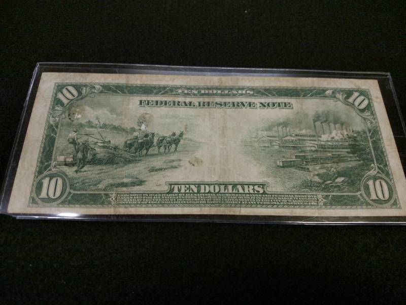 lot 176 image: 1914 Large Size Ten Dollars Federal...