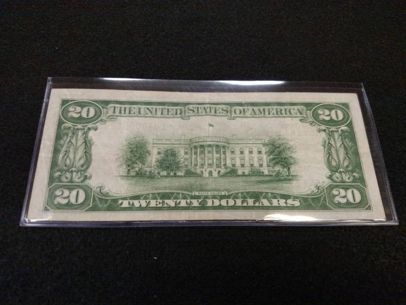 lot 180 image: 1929 Twenty Dollars National Curren...