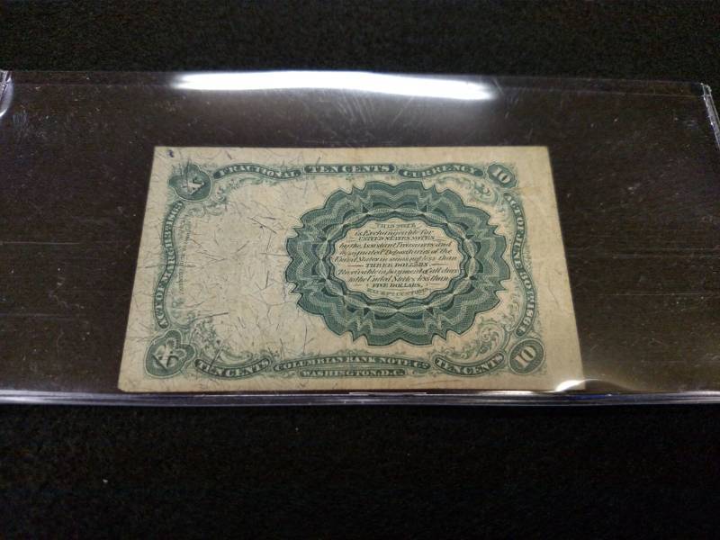 lot 192 image: 1875 Ten Cents Fractional Currency ...