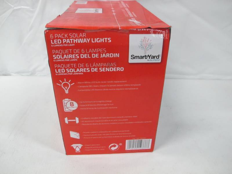 lot 22 image: SmartYard by Alpan 6 Pack Solar LED Pathway Lights