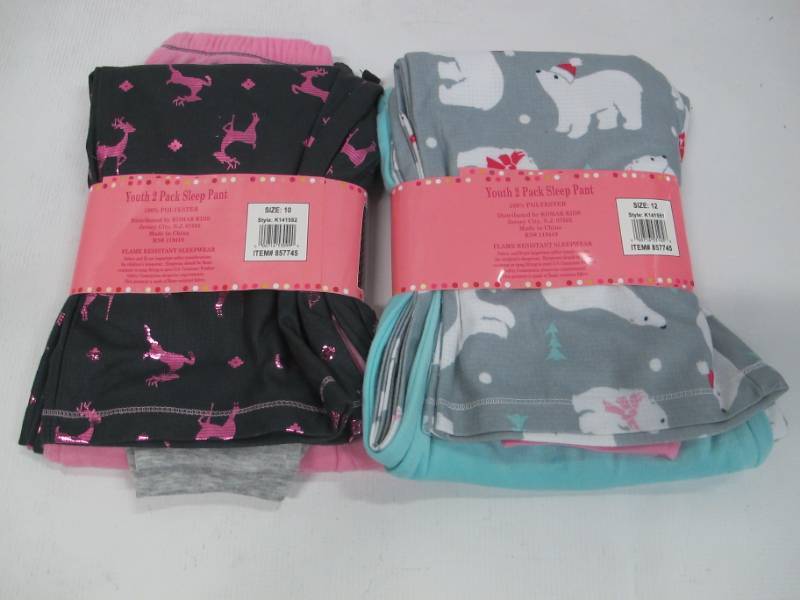 lot 39 image: St Eve Girls Sleep Pant 2-Packs of 2 Sizes 10&12
