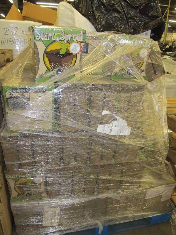 lot 78 image: Pallet of Seedlingers Start & Sprout 6-cell Pot Trays AND Fertelixir Fertlizer 8oz New