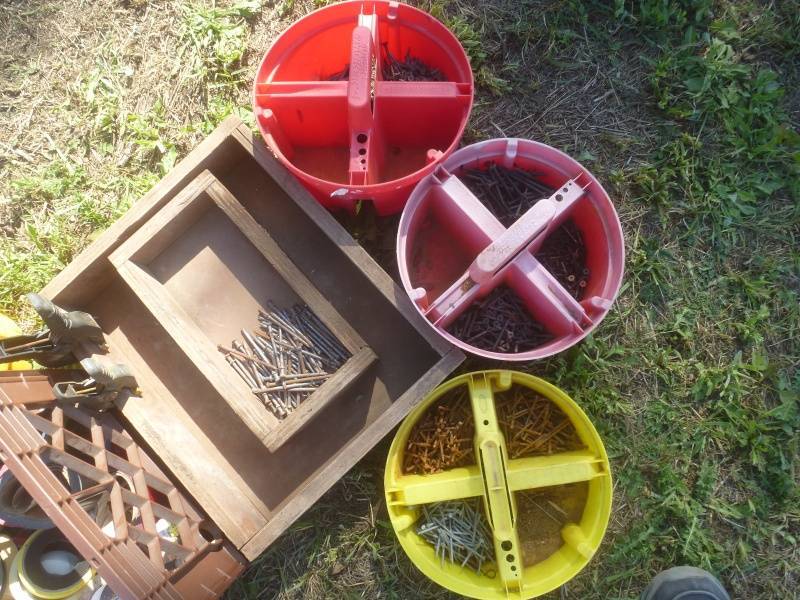 lot 132 image: Stackable Screw Containers & Tape