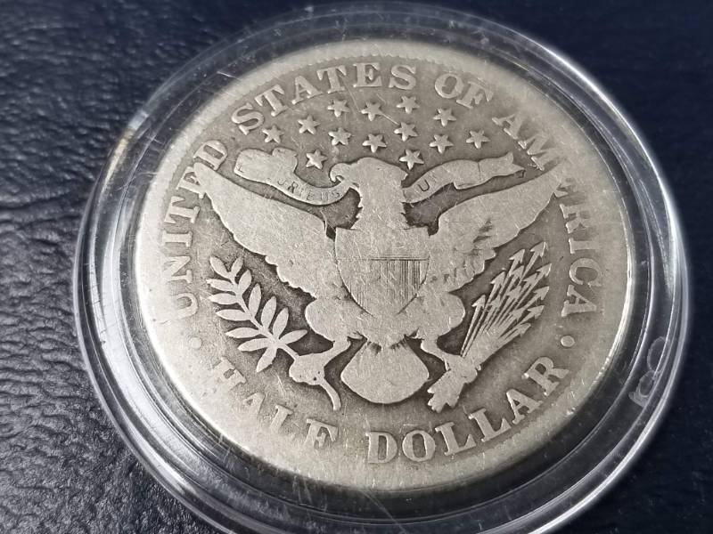 lot 29 image: 1901 BARBER SILVER HALF DOLLAR IN AIRTITE