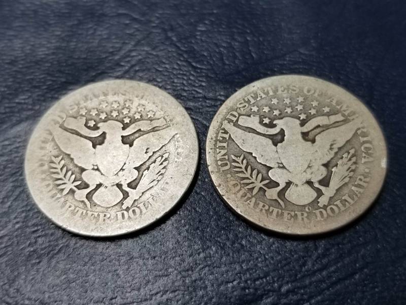 lot 36 image: 2 BARBER QUARTERS 1899 1906-O