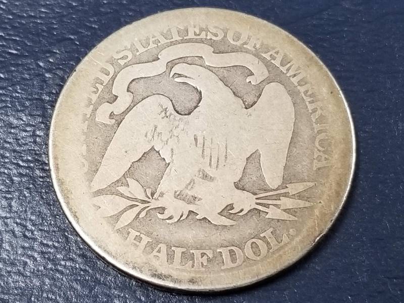 lot 11-A image: 1876 US SEATED LIBERTY SILVER HALF DOLLAR