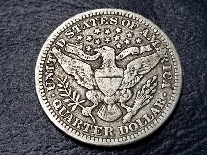 lot 15-A image: 1914 BARBER SILVER QUARTER