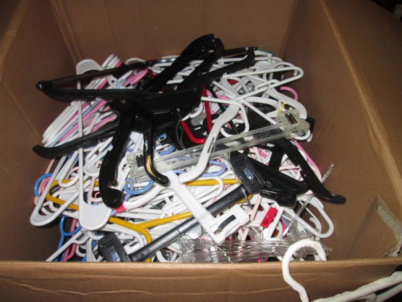 lot 47 image: Large Box Full of Assorted Hangers...
