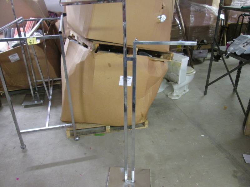 lot 63 image: 2 Arm Adjustable Clothes Hanging Ra...
