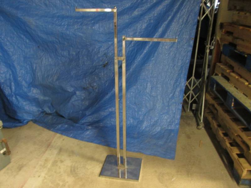 lot 67 image: 2 Arm Adjustable Clothes Hanging Ra...
