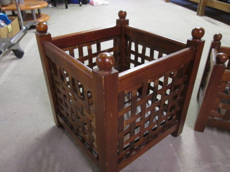 lot 115 image: Set of 2 Wood Weaved Sides Nesting ...