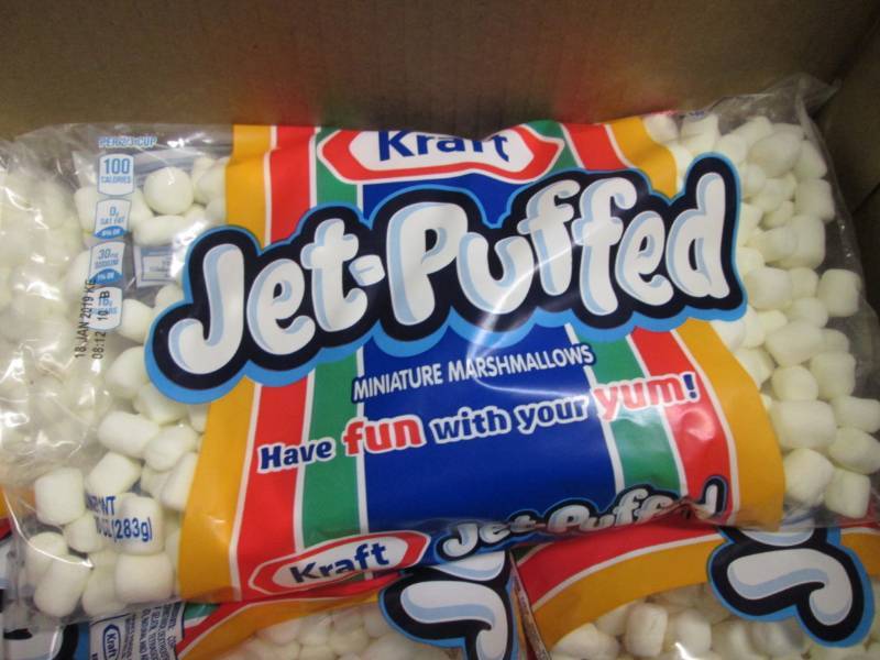 lot 186 image: Case of 18 Bags of Jet-Puffed Minia...