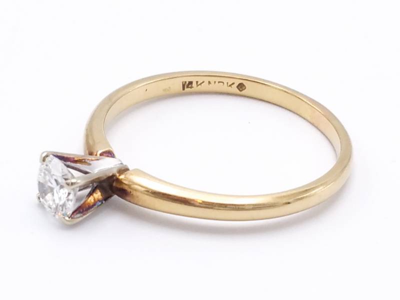 lot 6 image: .36 Carat Diamond Solitaire Estate Ring in 14k Gold