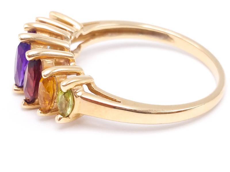 lot 24D image: Multi Gemstone Estate Ring in 14k Yellow Gold