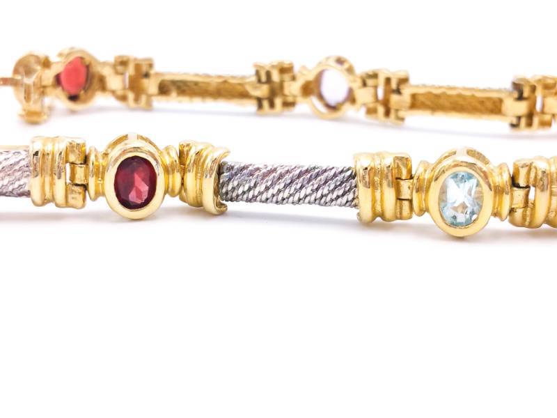 lot 56 image: Designer Styled Multi Colored Gem Estate Bracelet