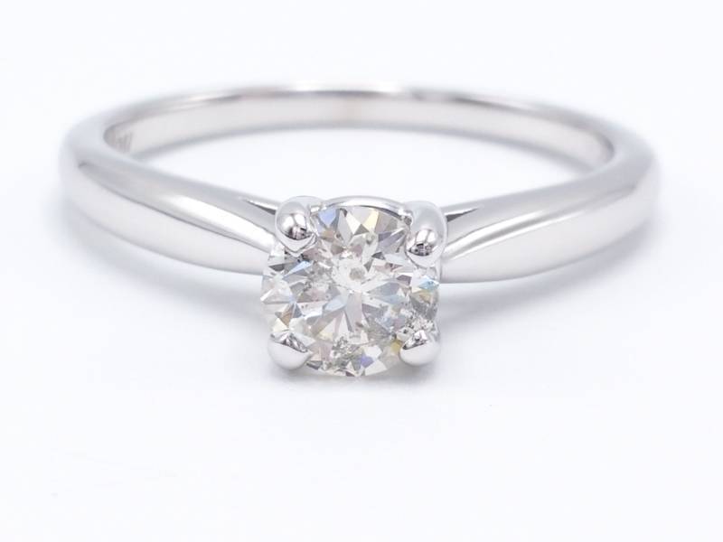 lot 4B image: Gorgeous .66 CT Diamond Tiffany Style Solitaire Estate Wedding Ring Set in 14k White Gold
