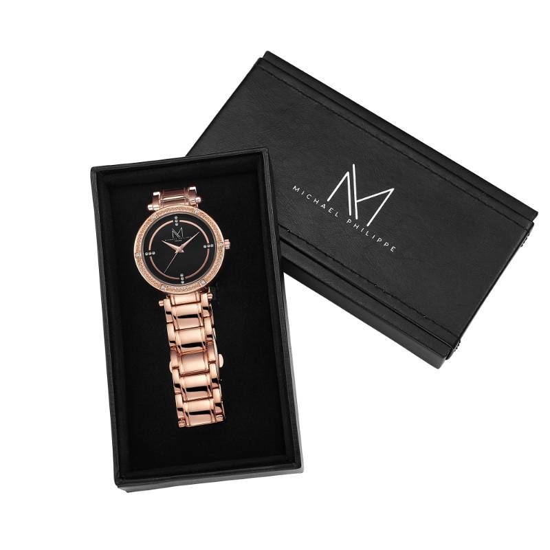 lot 67 image: Womans Virtuoso  38mm Steel Link Bracelet Night Rose