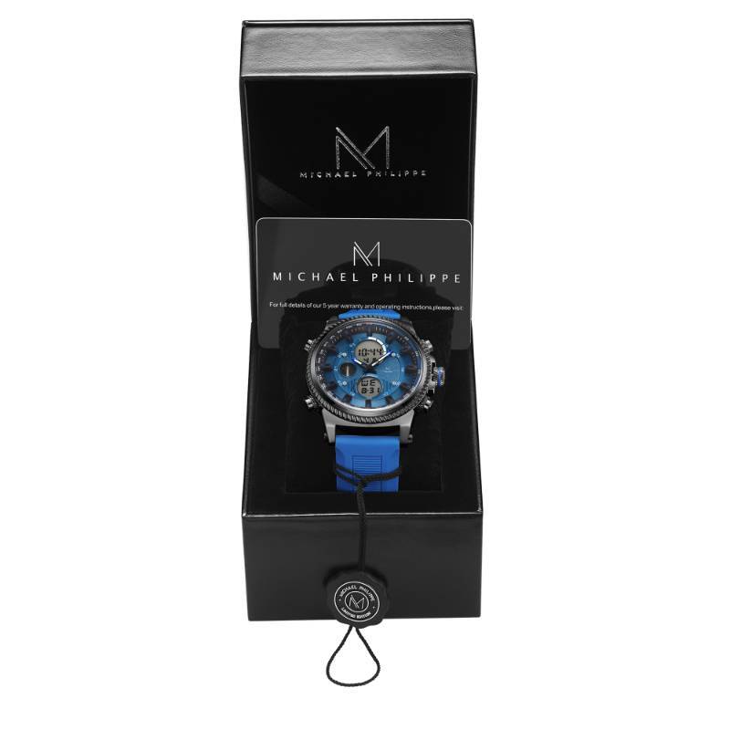 lot 69 image: Mens Adventurer  48mm Elite Silicone Ocean Blue