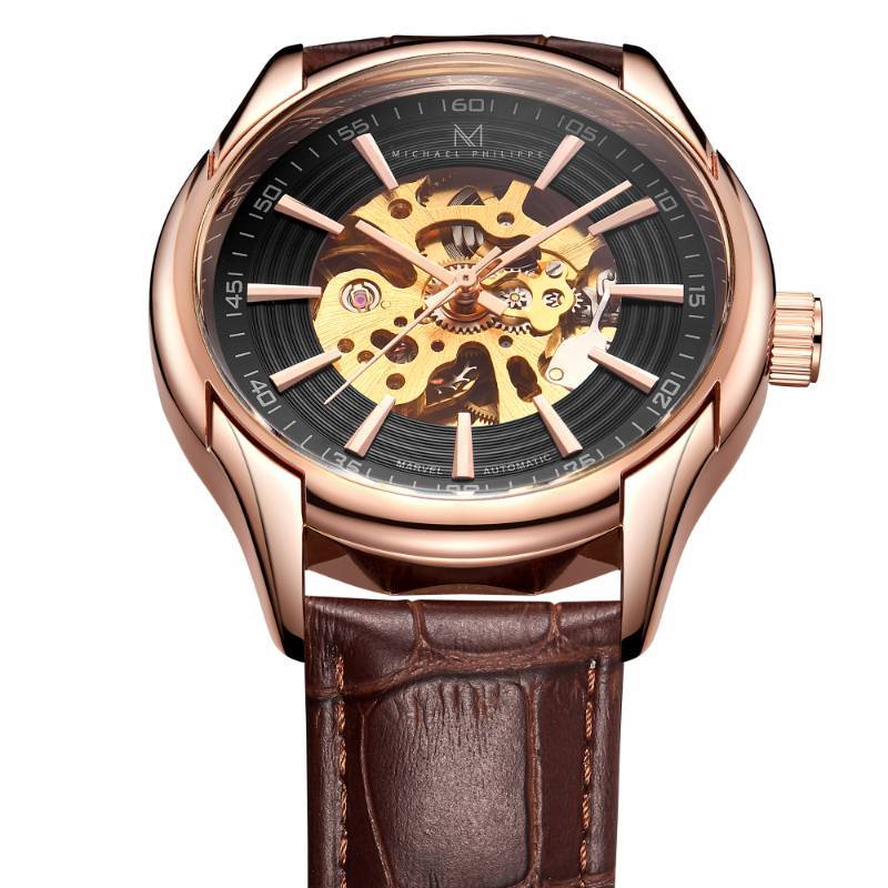 lot 81 image: Mens Marvel  43mm Classic Leather Lunar Rose