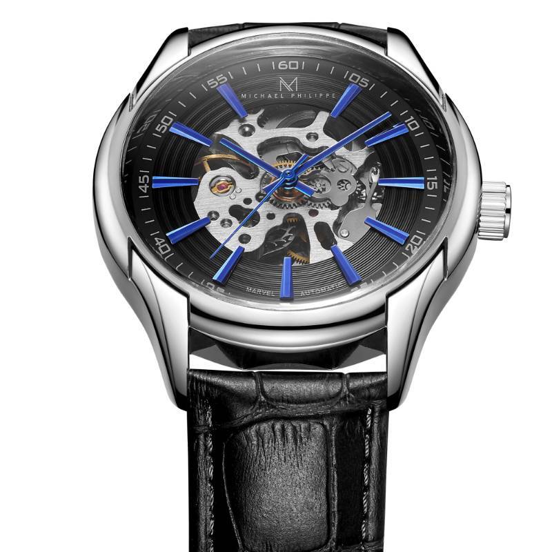 lot 82 image: Mens Marvel  43mm Classic Leather Cosmic Black