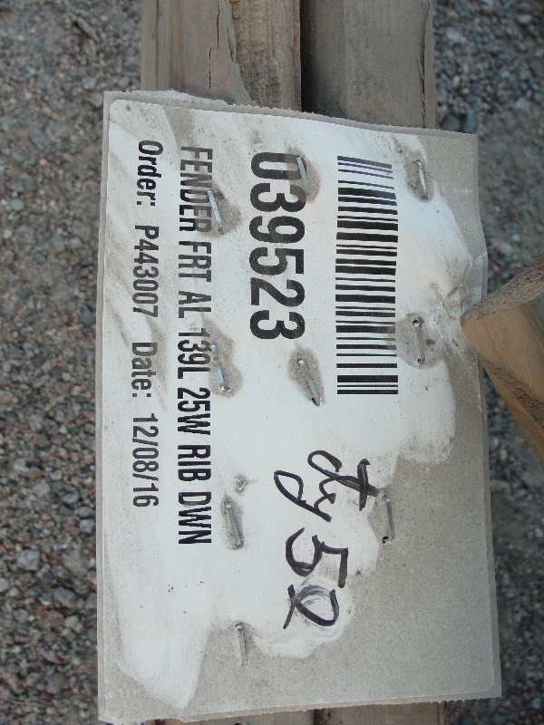 lot 50 image: 10 - 139L x 25W RIB DOWN ALUMINUM FENDERS
