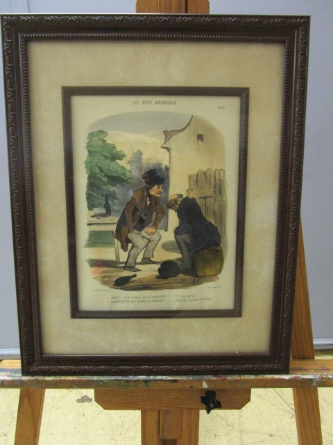 POLITICAL CARTOONIST HONORE DAUMIER COLORIZED CARTOON PRINT