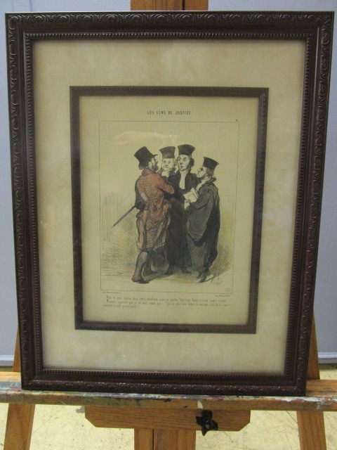POLITICAL CARTOONISTSATIRIST HONORE DAUMIER COLORIZED CARTOON PRINT