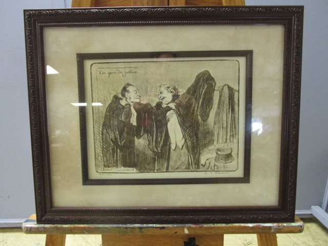 POLITICAL CARTOONISTSATIRIST HONORE DAUMIER SIGNED & NUMBERED PRINT