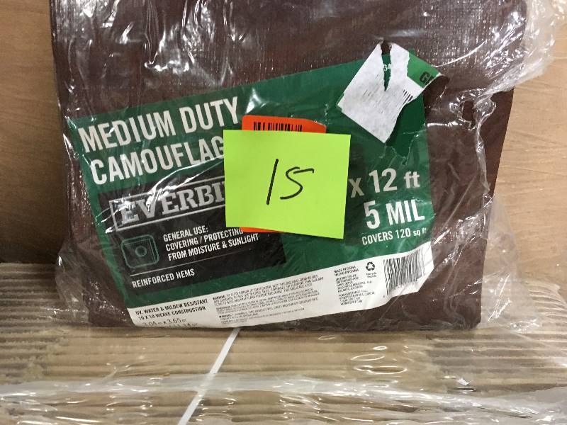 Everbilt 10 ft. x 12 ft. BrownSilver Heavy Duty Tarp good condition