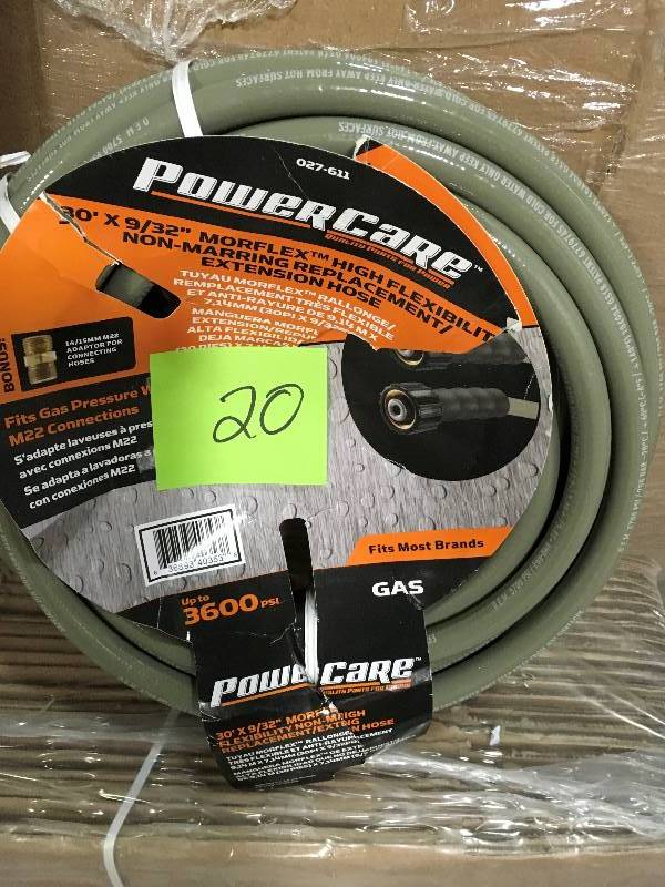 Power Care 3600-psi 932 in. x 30 ft. ReplacementExtension Hose with Adapter for Gas Pressure Washer in good condition