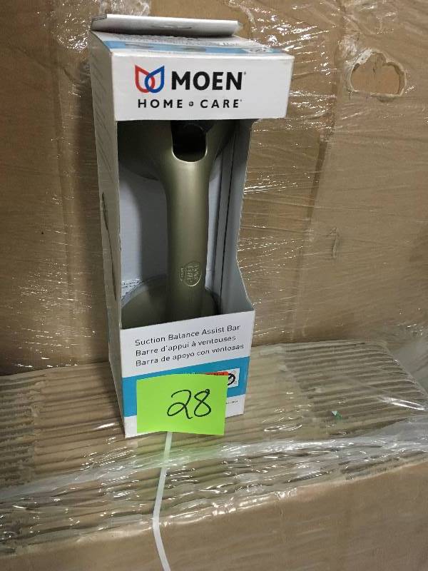 MOEN 12 in. x 1.26 in. Suction Balance Grab Bar in Satin Nickel in good condition